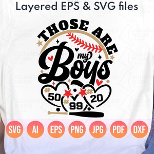 Honkbal moeder Svg Png| Dat zijn mijn jongens Svg| T-ball vader van 3 jongens| Sjabloon voor zelfgemaakt persoonlijk spelernummer| Cadeau voor ouders honkbalseizoen| Digitaal