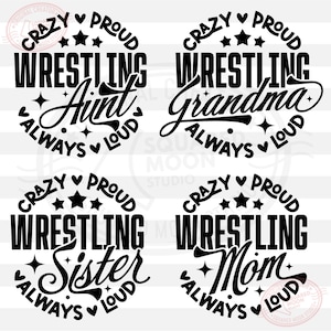 Lot familial Svg Png de lutte, fou fier toujours fort, cadeau de lutte pour maman, tante, grand-mère et soeur, sublimation de Silhouette Cricut
