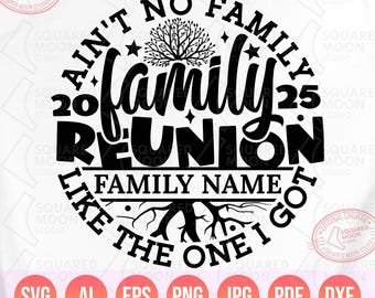 Family Reunion Svg Png| Aint No Family Like The One I Got Svg| DIY Personalized Family Name| 2025 Family Gathering Matching Gift| Cut Files