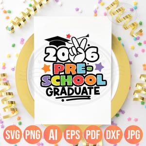 Graduación preescolar SVG PNG, regalos de graduación de 2026 para niños imagen 9