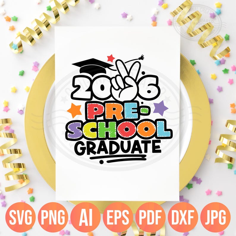 Graduación preescolar SVG PNG, regalos de graduación de 2026 para niños imagen 9