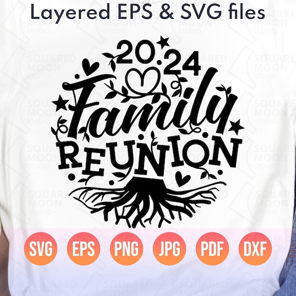 Family Reunion Svg 2024| Family Reunion Matching Design (Tree Shape) for Shirts, Tumblers, Cups etc.| Family Gathering Layered Digital Files