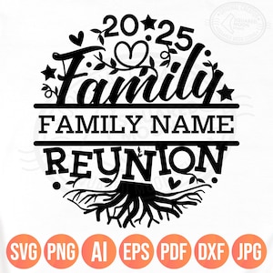 Family Reunion Svg Png 2025, DIY Personalized Family Name Template, Family Matching Shirts Design, Cricut Silhouette Sublimation Files