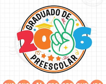Graduado de Preescolar Svg Png, 2026 Graduación Preescolar, Eps Dxf Pdf Jpeg