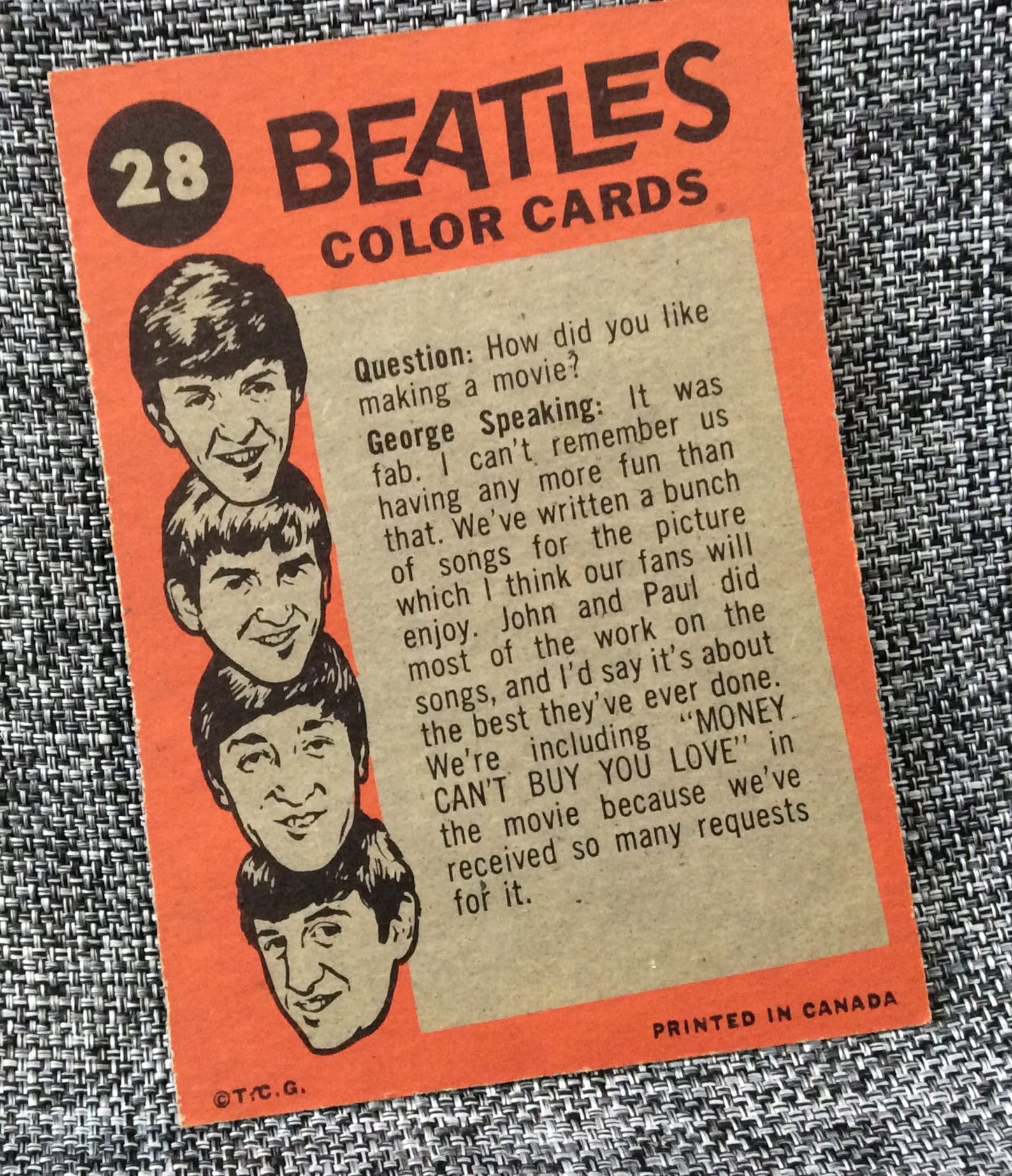 Beatles Color Cards 28 Etsy