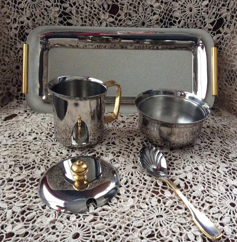 Inoxbeck 1810 Italy Polished Stainless Steel With Gold Etsy Canada