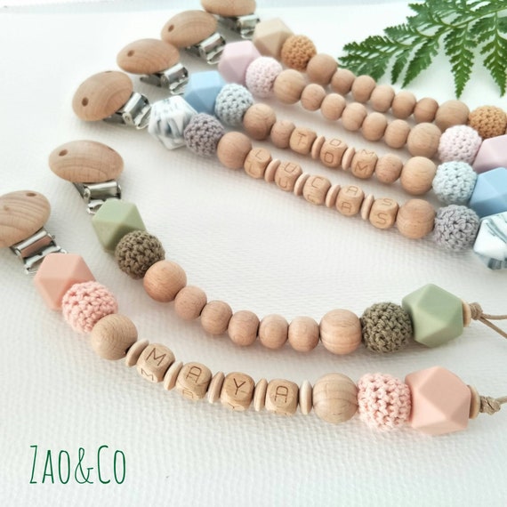 Pacifier holder dummy clip personalized schnullerkettenladen baby gift