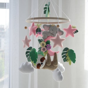 Baby Sleeping Sloth Mobile Hanging Decor for Nursery Toddlers and Babies Playroom Strollers 