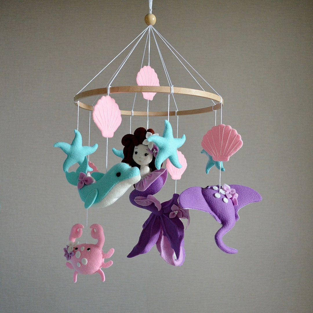Mermaid Nursery, Mermaid Baby Mobile, Baby Girl Mobile, Hanging Mobile