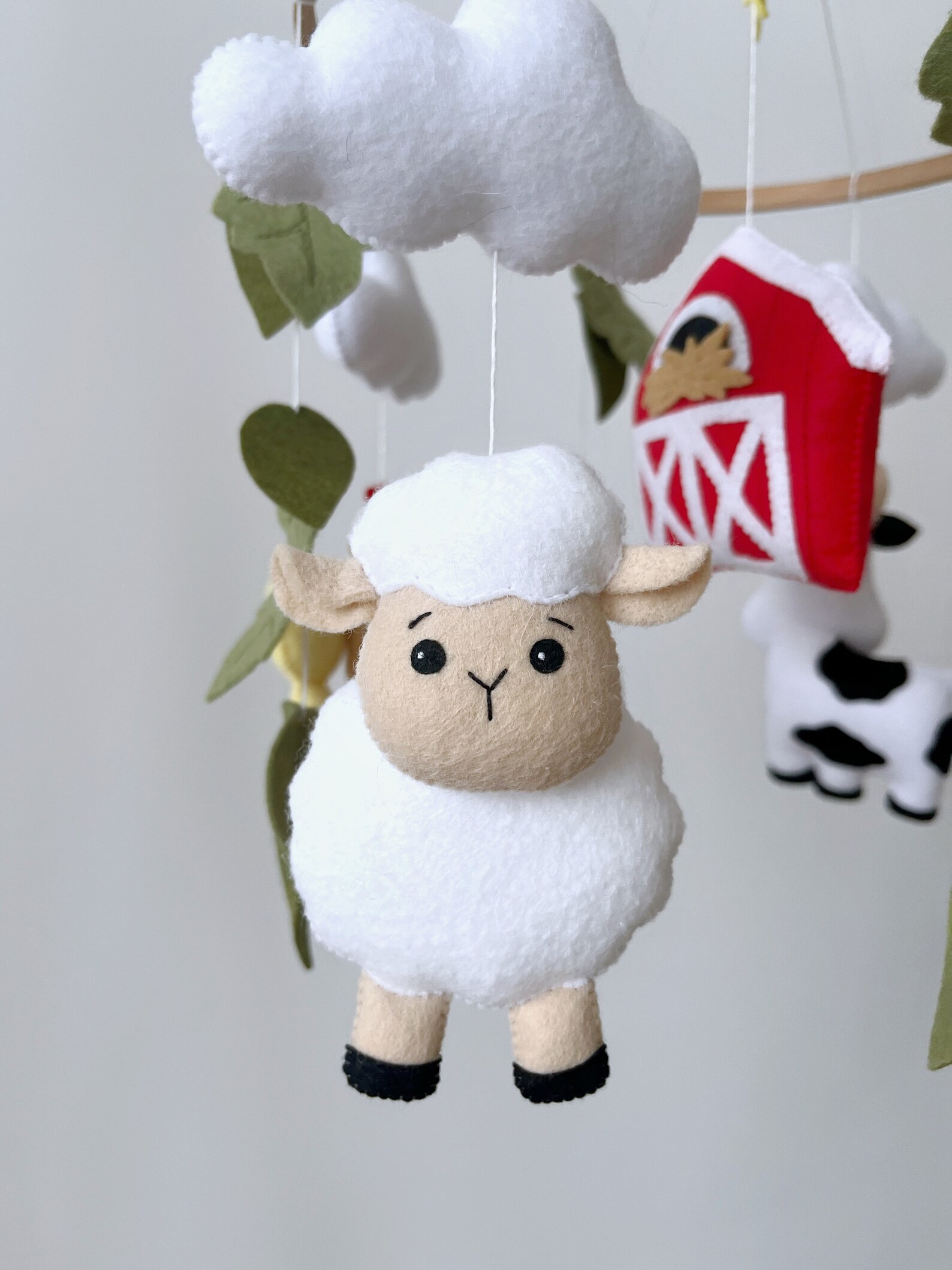 Farmhouse Crib Mobile Farm Animals Nursery Decor Etsy