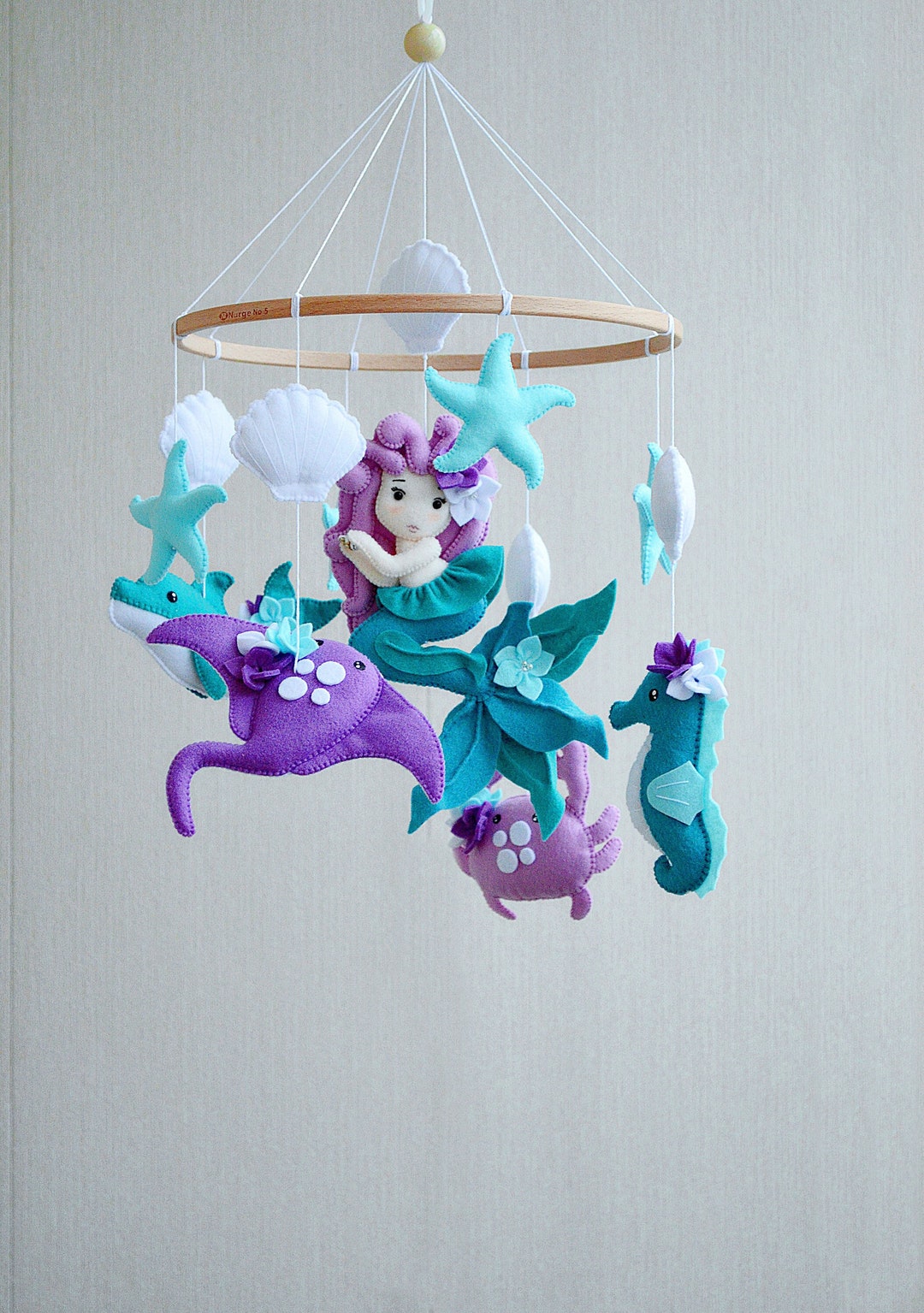 Mermaid Nursery, Mermaid Baby Mobile, Baby Girl Mobile, Hanging Mobile