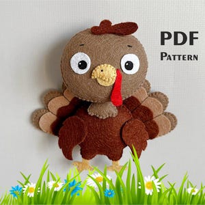 Turkey felt pattern in PDF/ Thanksgiving Decorations