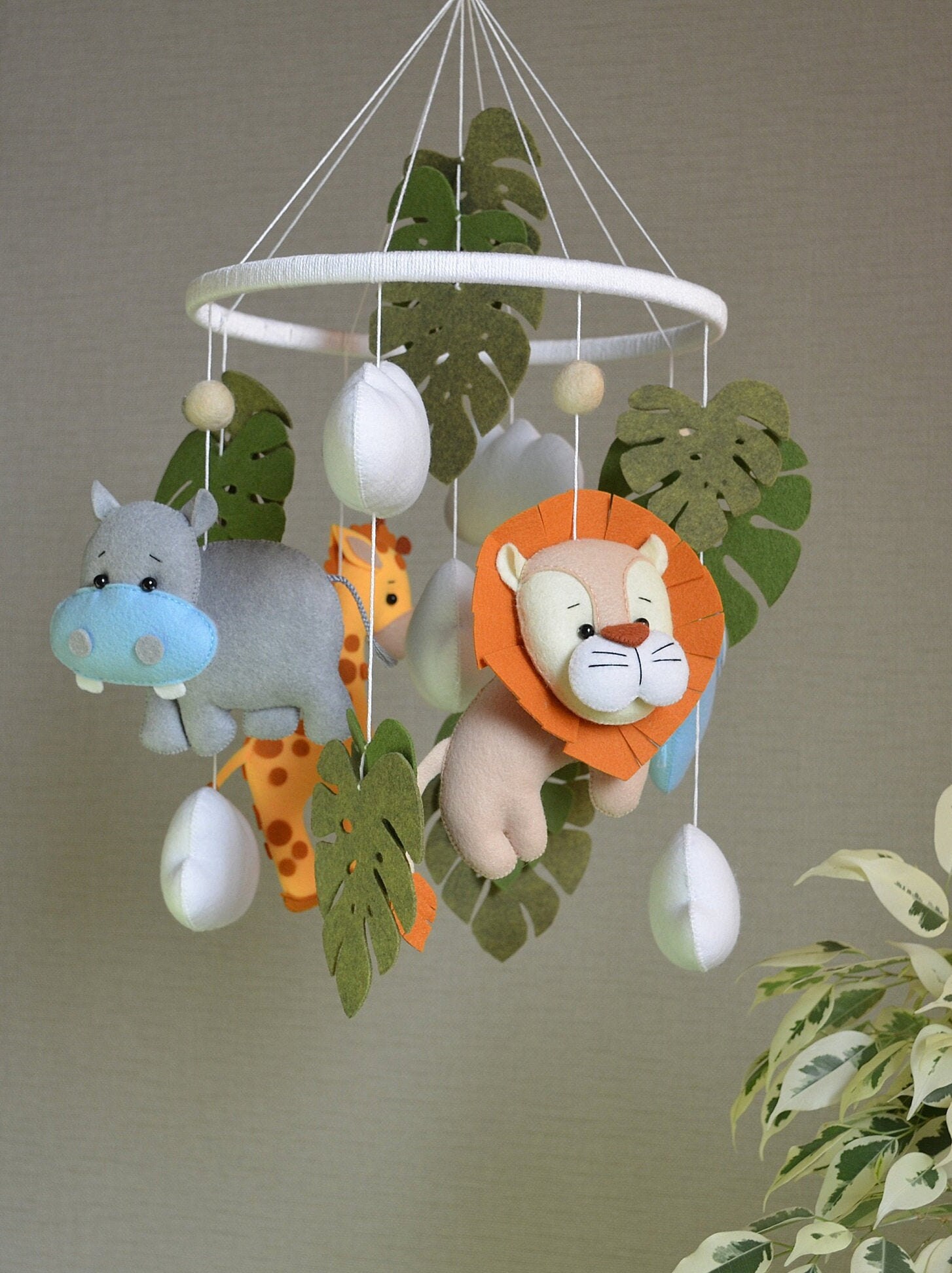 Jungle mobile Baby mobile Crib mobile animals nursery mobile Etsy