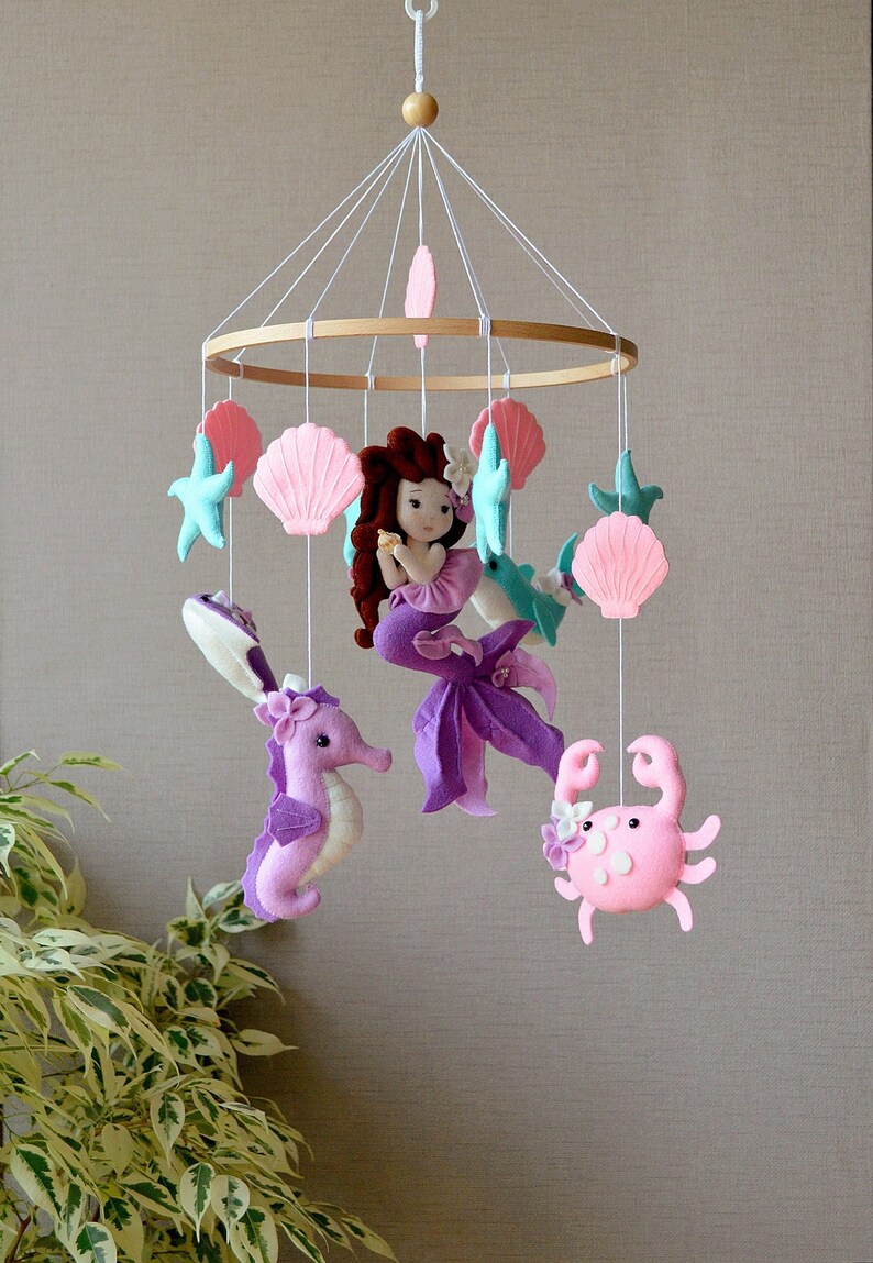 Mermaid Nursery Mermaid Baby Mobile Baby Girl Mobile Etsy