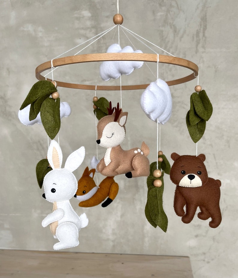 Woodland Crib Mobile Forest Animals Baby Mobile Etsy