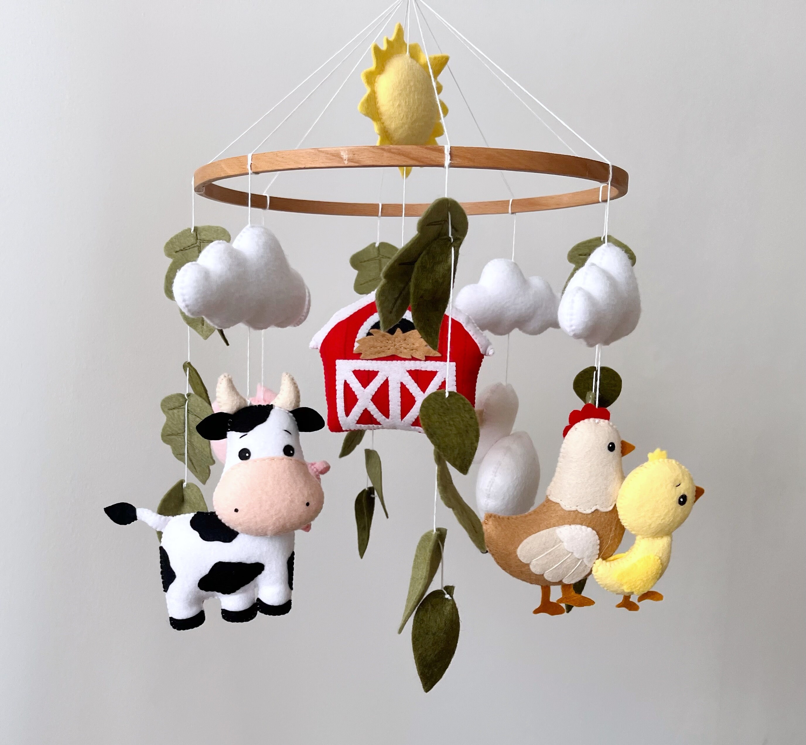 Farmhouse Crib Mobile Farm Animals Nursery Decor Etsy