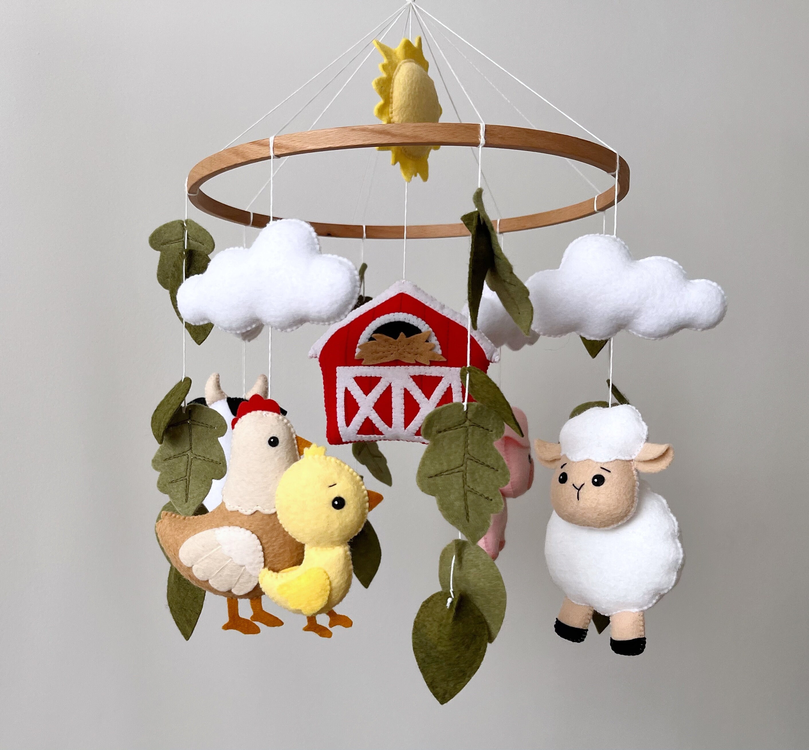Farmhouse Crib Mobile Farm Animals Nursery Decor Etsy