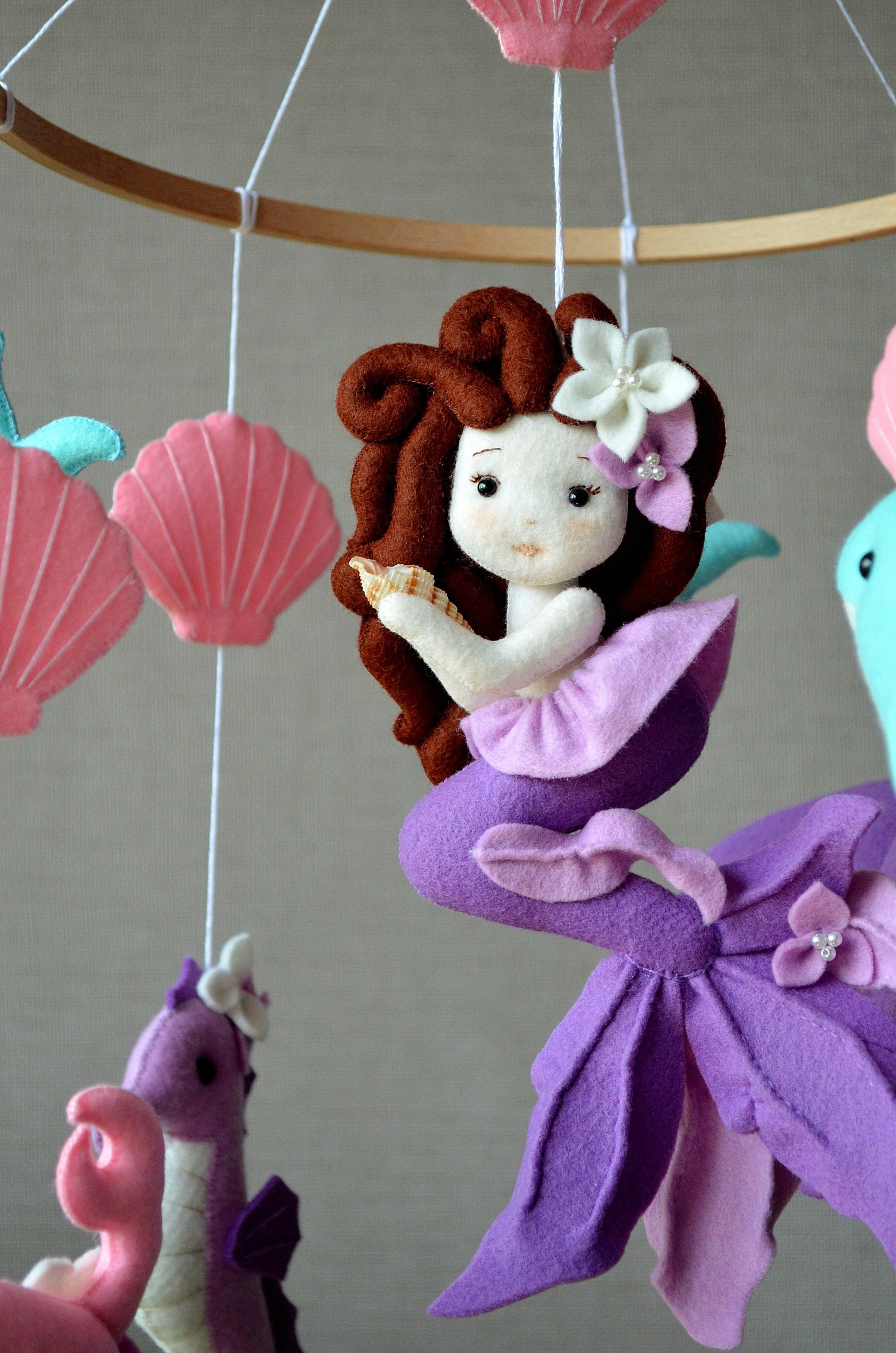 Mermaid Nursery Mermaid Baby Mobile Baby Girl Mobile Etsy