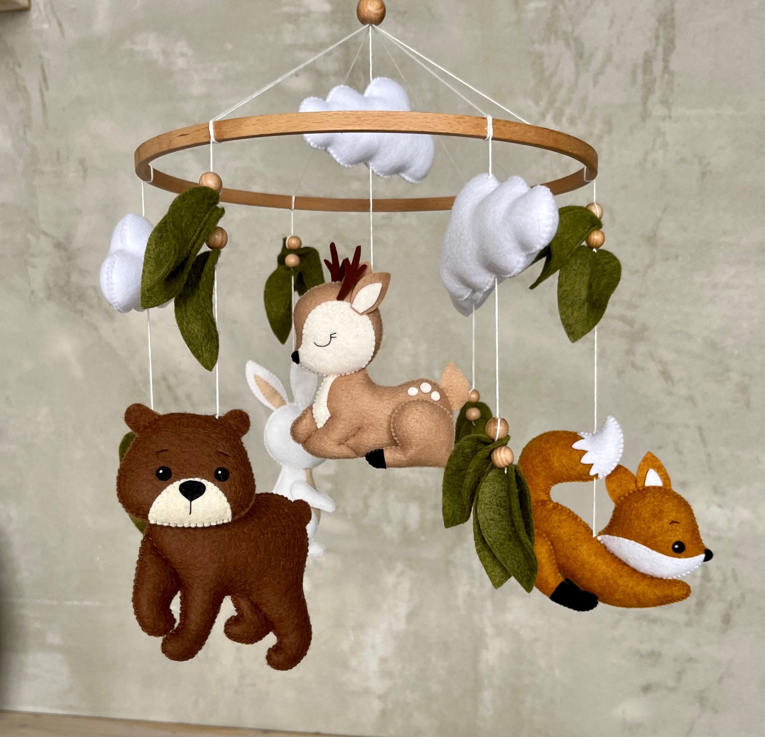 Woodland Crib Mobile Forest Animals Baby Mobile Etsy