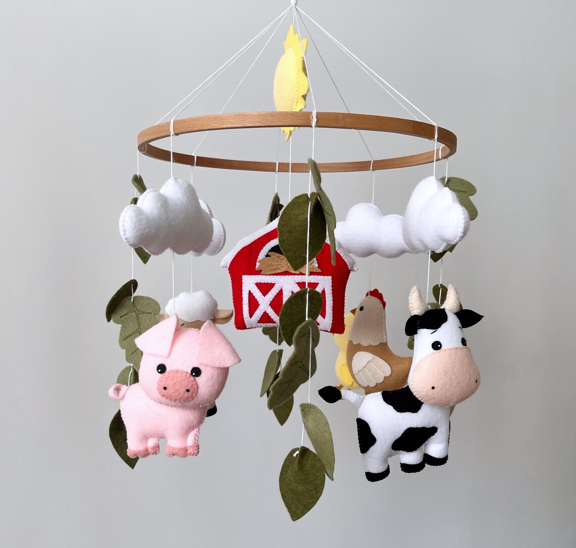 Farmhouse Crib Mobile Farm Animals Nursery Decor Etsy