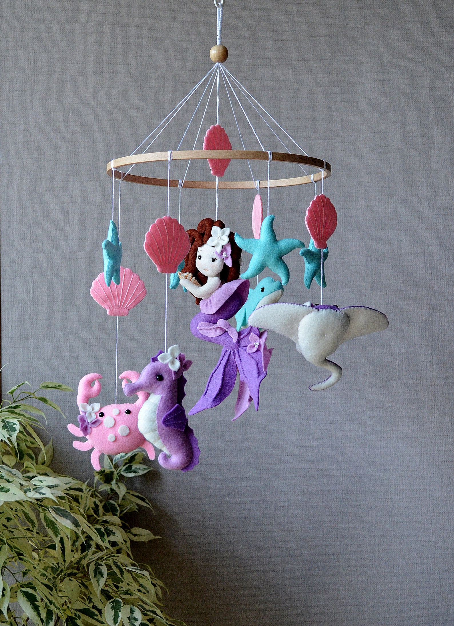 Mermaid Nursery Mermaid Baby Mobile Baby Girl Mobile Etsy