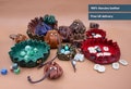 16 colours, handmade genuine leather pouch, 2 sizes / Larping / Re-enactment / Bushcraft pouch / Drawstring pouch / Dice bag & rolling tray