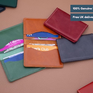 18 colours, handmade genuine leather slim card holder / Lightweight wallet / Card wallet / Slim wallet / Card sleeve / Leather card holder