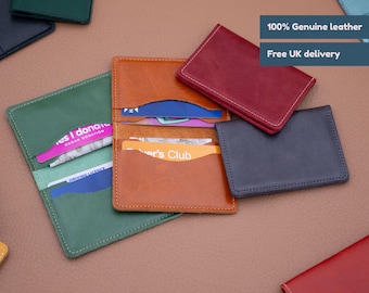 18 colours, handmade genuine leather slim card holder / Lightweight wallet / Card wallet / Slim wallet / Card sleeve / Leather card holder