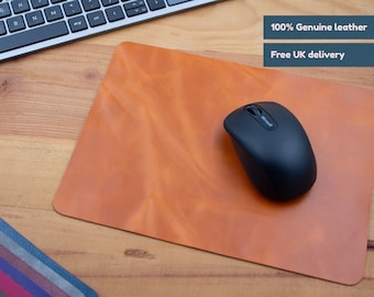 9 colours, handmade genuine leather mouse mat / Genuine leather mouse mat / Mouse pad / Desk pad / Desk mat / Desk protector