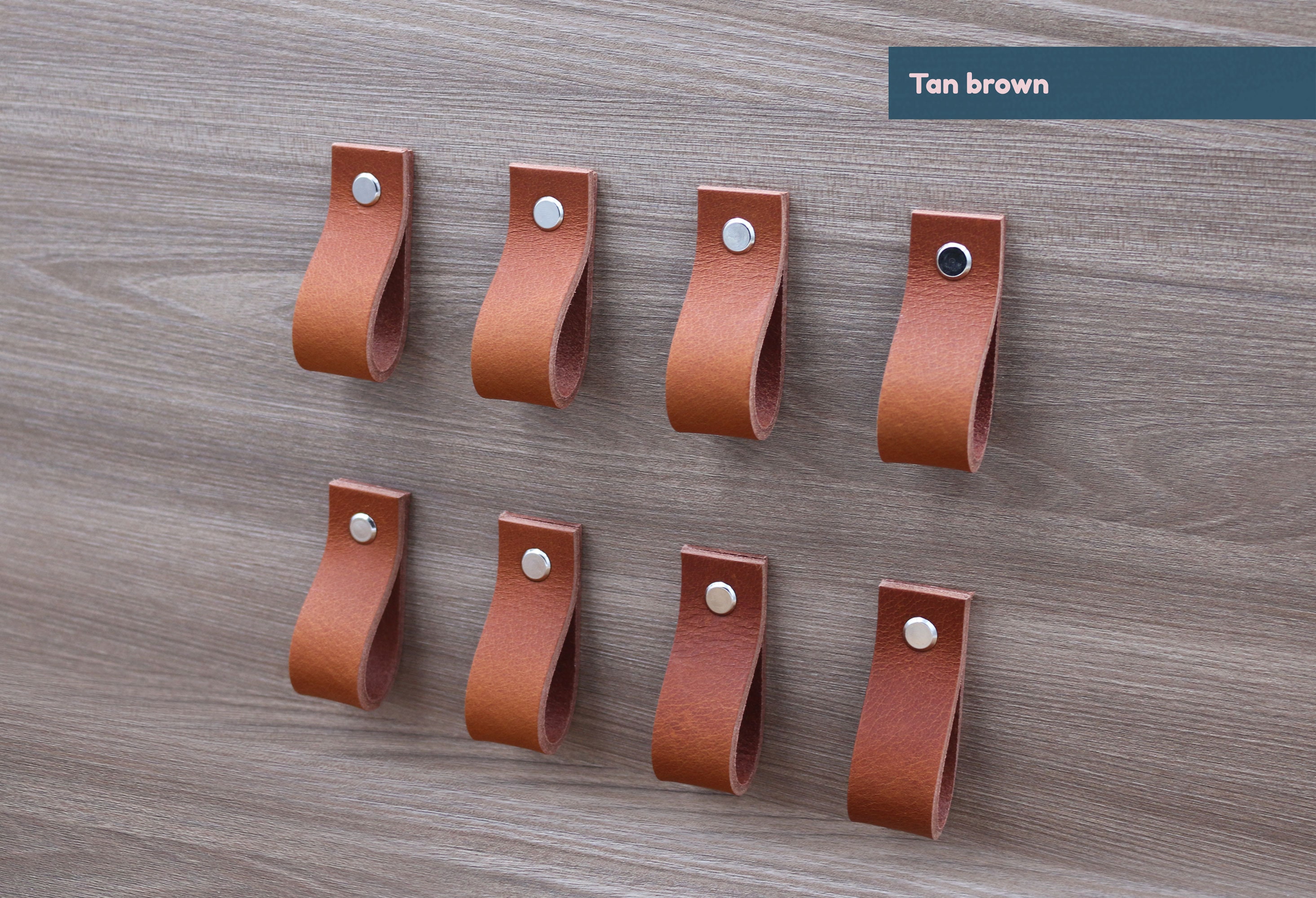 4 Colours Handmade Leather Pull Handles / Drawer Pulls / Loop Etsy UK