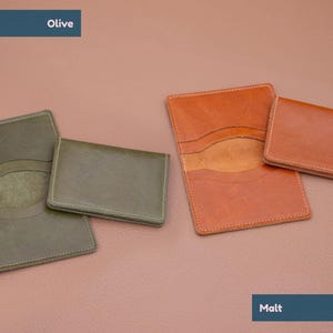 18 colours, handmade genuine leather slim card holder / Lightweight wallet / Card wallet / Slim wallet / Card sleeve / Leather card holder image 3