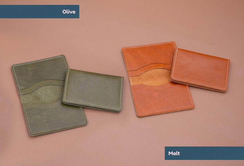 18 colours, handmade genuine leather slim card holder / Lightweight wallet / Card wallet / Slim wallet / Card sleeve / Leather card holder image 3