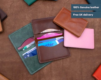 18 colours, handmade genuine leather slim card holder / Lightweight wallet / Card wallet / Slim wallet / Card sleeve / Leather card holder