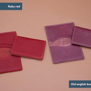 18 colours, handmade genuine leather slim card holder / Lightweight wallet / Card wallet / Slim wallet / Card sleeve / Leather card holder image 6