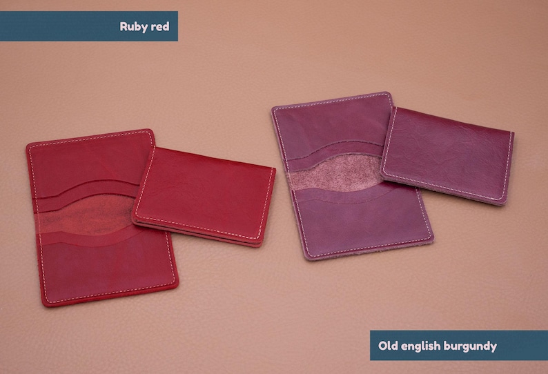 18 colours, handmade genuine leather slim card holder / Lightweight wallet / Card wallet / Slim wallet / Card sleeve / Leather card holder image 6
