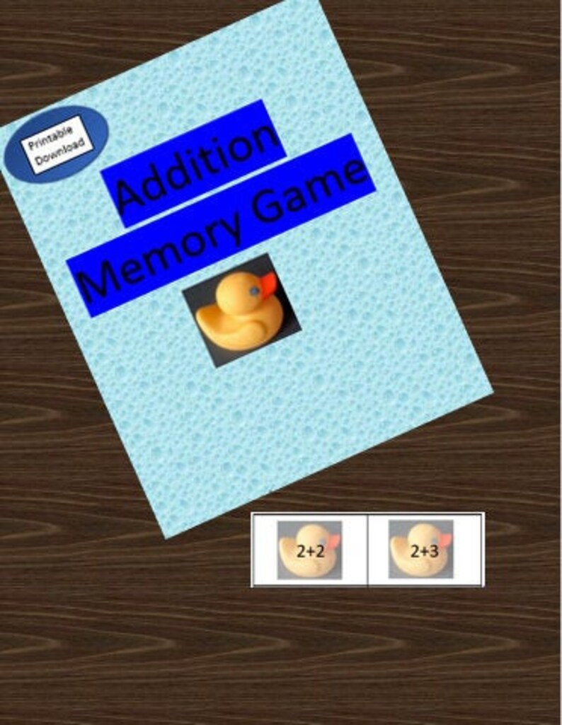 Addition Basic Facts Memory Math Game Printable Kindergarten | Etsy