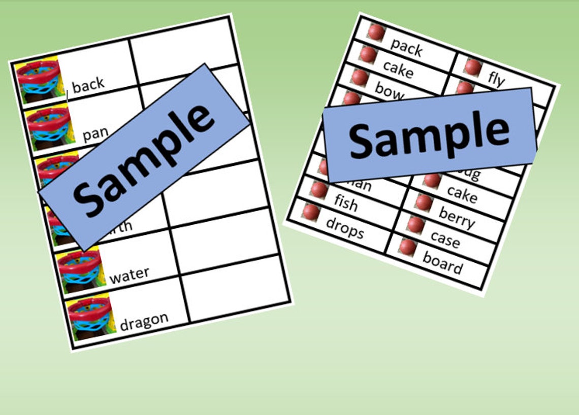 Reading Game Compound Word Match Basketball File Folder Game Etsy