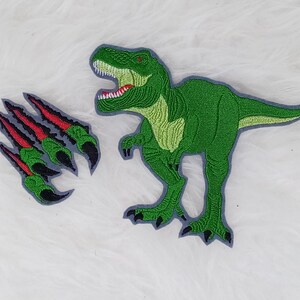 Aufnäher T-Rex hell-dunkelgrün verschiedene Größen & Filzfarben Bild 6