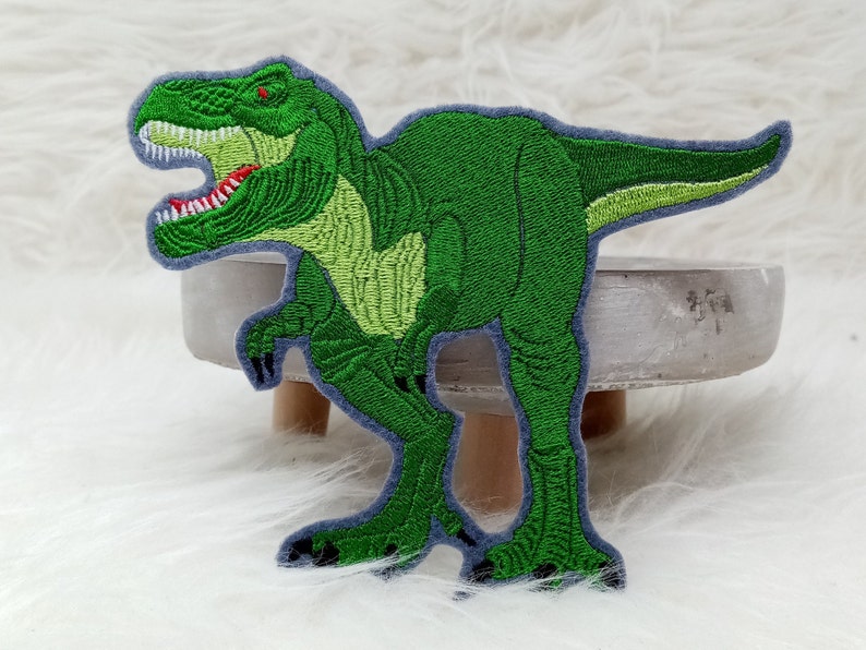 Aufnäher T-Rex hell-dunkelgrün verschiedene Größen & Filzfarben Bild 5
