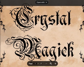 Crystal Magic Witchcraft Printable Grimoire/Book of Shadows Pages