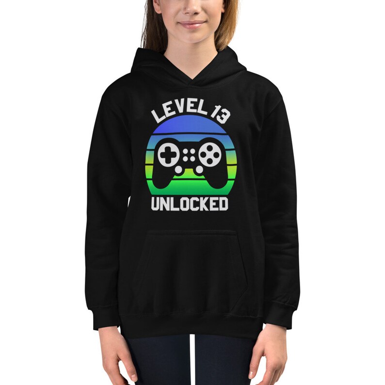 13th Birthday Kids Hoodie Funny 13 Year Old Birthday Video Gamer Hoodie 13th Birthday Girls Boys Hoodie 13 Year Old Gifts
