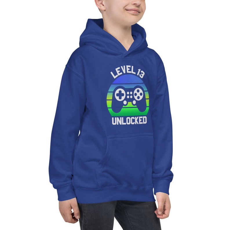 13th Birthday Kids Hoodie Funny 13 Year Old Birthday Video Gamer Hoodie 13th Birthday Girls Boys Hoodie 13 Year Old Gifts