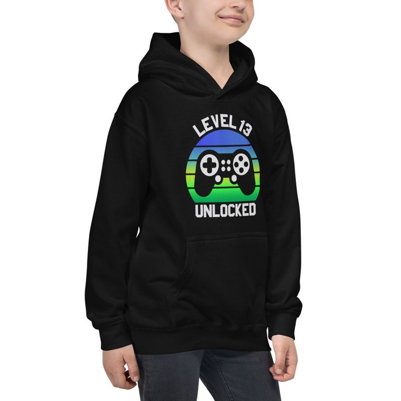13th Birthday Kids Hoodie Funny 13 Year Old Birthday Video Gamer Hoodie 13th Birthday Girls Boys Hoodie 13 Year Old Gifts