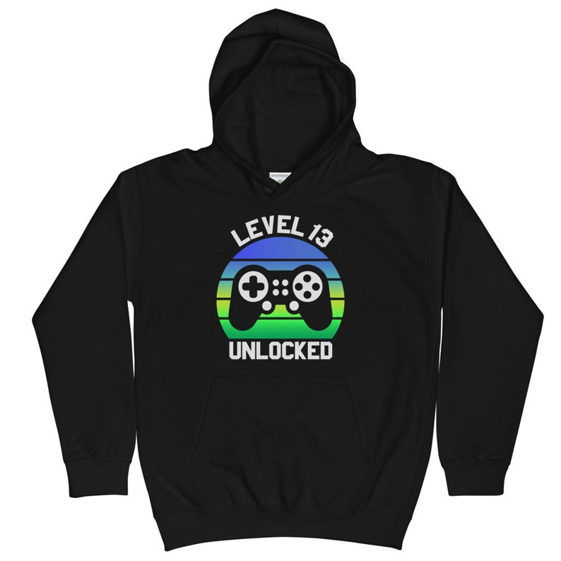 13th Birthday Kids Hoodie Funny 13 Year Old Birthday Video Gamer Hoodie 13th Birthday Girls Boys Hoodie 13 Year Old Gifts