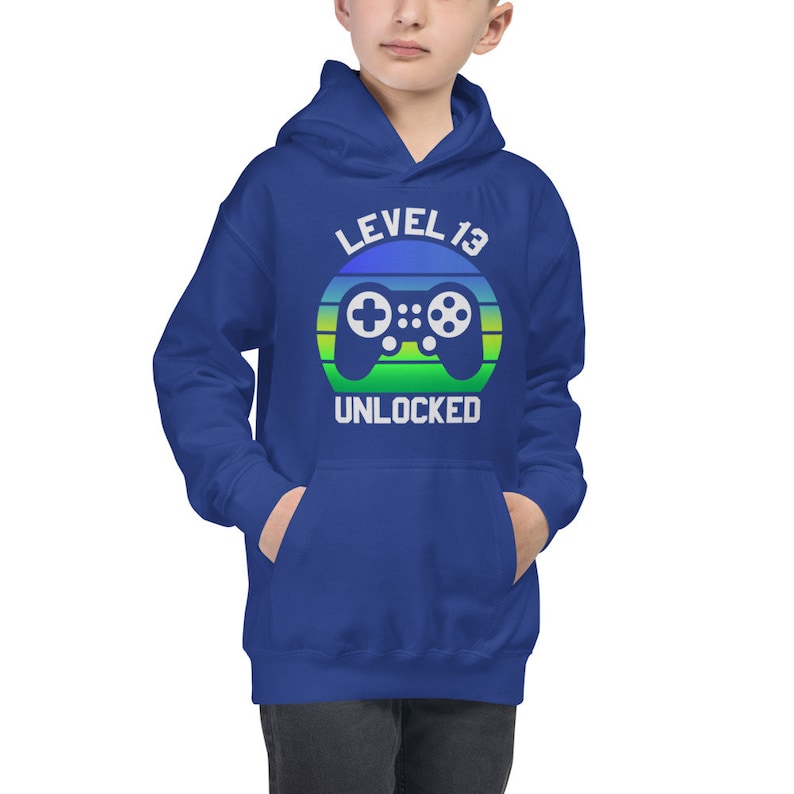 13th Birthday Kids Hoodie Funny 13 Year Old Birthday Video Gamer Hoodie 13th Birthday Girls Boys Hoodie 13 Year Old Gifts