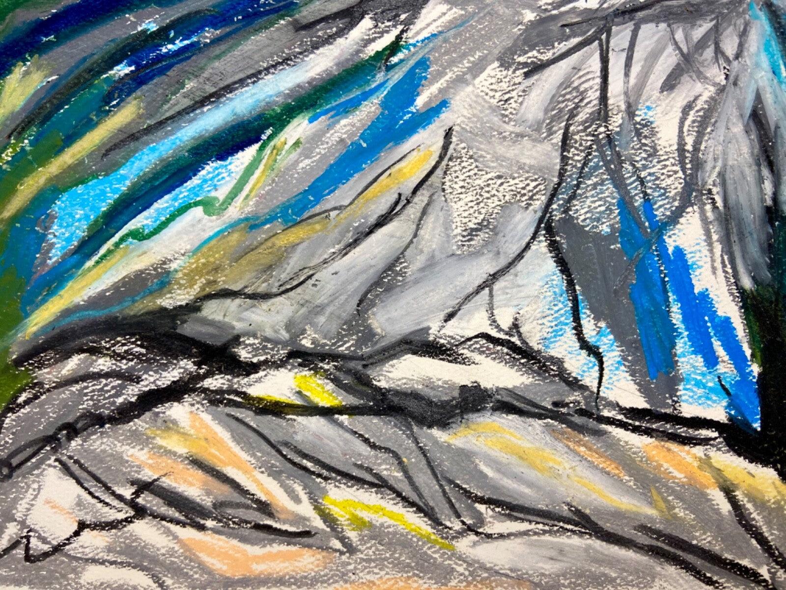 ORIGINAL Art Oil Pastel on Paper Painting Eagle Wall Art Bird Artwork ...
