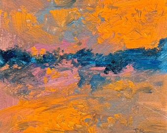 Dipinto acrilico dell'oceano 4x4, opera d'arte originale, paesaggio marino, arte murale marina, opera d'arte nautica