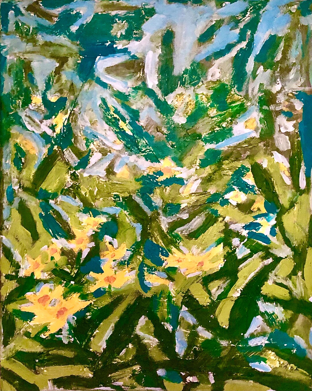 Wildflowers Original Abstract Art Print Etsy