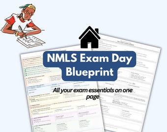 Plan de una página para el día del examen hipotecario: lista de verificación imprimible en PDF y guía del día del examen NMLS