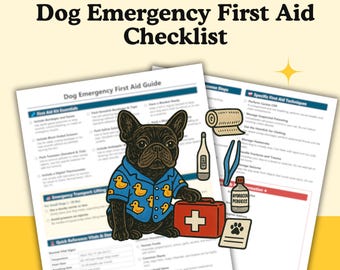 Lista de verificación de primeros auxilios para emergencias de perros (PDF imprimible)